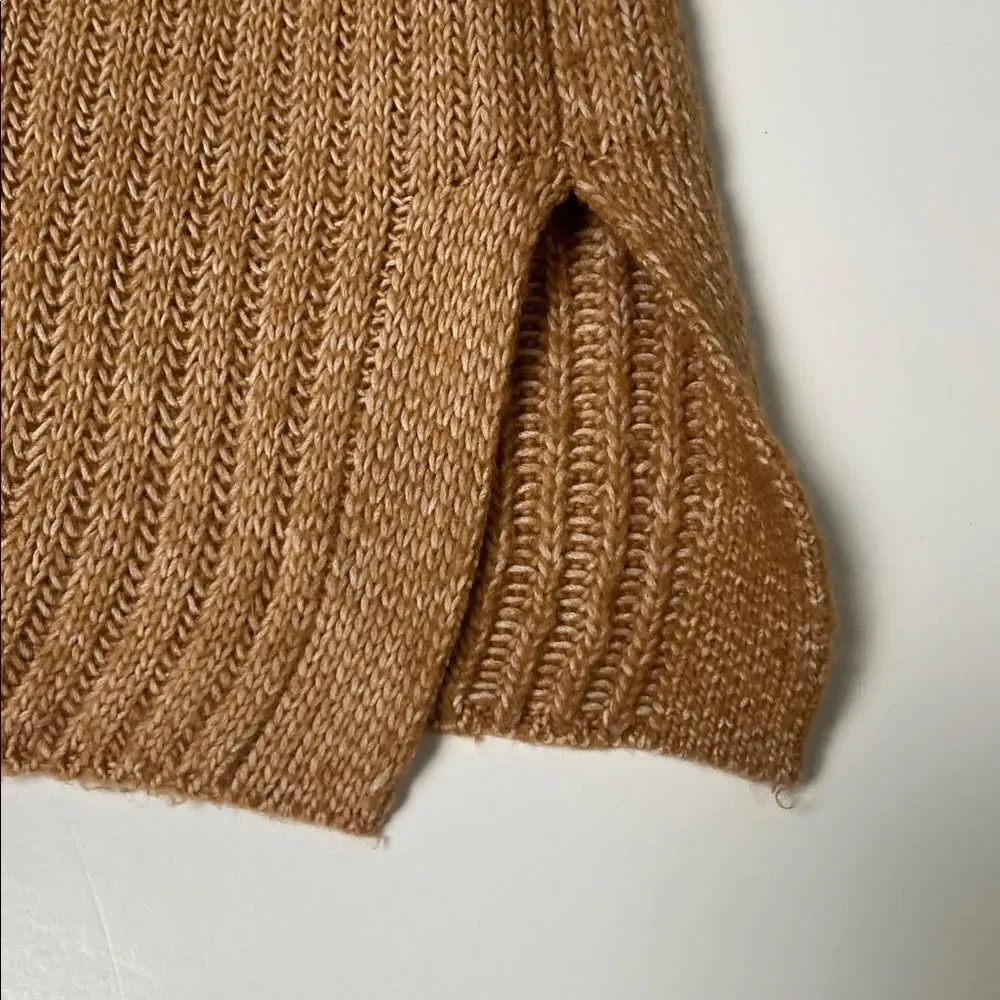 Elizabeth & James Camel Brown Ribbed Knit Turtleneck Sweater Women's Size M